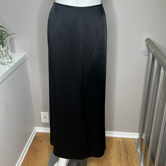 Carmen Marc Valvo Sz 16 Black Silk Satin Fully Lined Formal Maxi Skirt - Picture 1 of 5